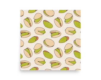 Pistachio Watercolor Art Print Nuts Green Pattern Food Tomato Girl Chef Cook Food