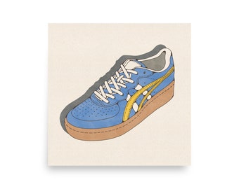 Sneaker Head Print Asics Illustration Vintage Retro Watercolor Nike Streetwear Single Line Drawing Shoe Collector Jordan Brooke Bustamante