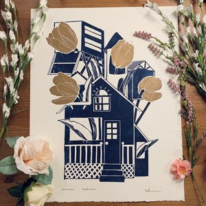 Isolated Garden | Two Layer Relief Print | 14x18”