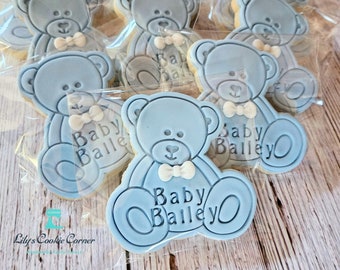 Baby Shower Cookies| Baby Shower Biscuits| New Baby Biscuits| New Baby Cookies| Baby Shower Favours| Teddy Cookies| Birthday Cookies