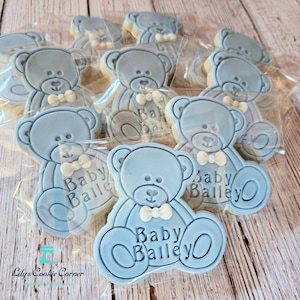 Baby Shower Cookies| Baby Shower Biscuits| New Baby Biscuits| New Baby Cookies| Baby Shower Favours| Teddy Cookies| Birthday Cookies