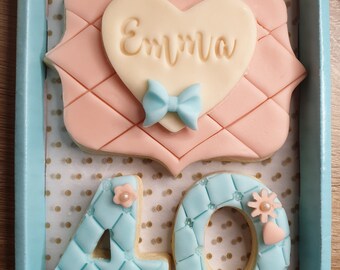 birthday cookies/  birthday biscuits/ iced biscuits/ birthday present/ birthday gift/ birthday card/ gift for her/ pastel cookies/ cookies