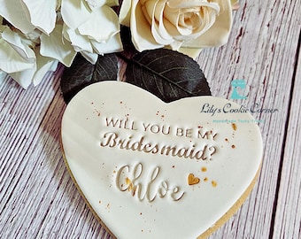 Bridesmade proposal. Flowergirl proposal, Maid of honour proposal, Best man proposal, Paige boy proposal, personalised wedding cookies
