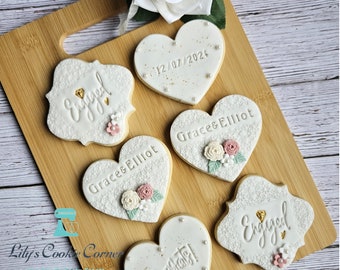 engagement cookies/engagement gift/engagement biscuits/engagement present/anniversary gift/wedding cookies/wedding biscuits/ wedding favours