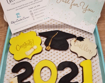 Personalised Graduation Biscuits/ Graduation Cookies/ Graduation Gift/ Class of 2024 Gift/ Graduate Gift/ Congratulation Gift/ Cookie Gift