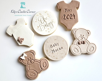 Baby Shower Cookies/ New Baby Cookies/ Baby Biscuits/ Baby Shower Favours/ Pregnancy Announcement/ Baby Gift/ New Mum Gift/ New Parents Gift