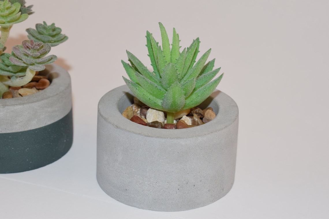 Concrete Succulent Pot Etsy
