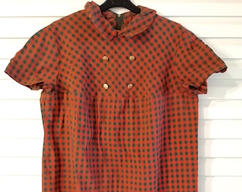 Vintage Red Plaid Spring Dress