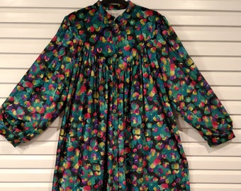 Vintage Velvet Abstract Patterned Dress