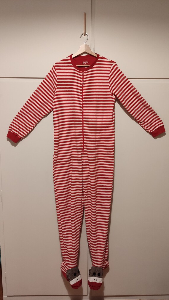 Christmas Sleepwear Bodysuit Onesie Red Stripes