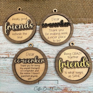 Funny or Sweet Friend and Coworker ornament SVG, digital cut file, Christmas ornament SVG, Laser file, Digital download, funny ornament svg