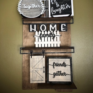 Home (farmhouse inspired) tiered wall shelves decoration