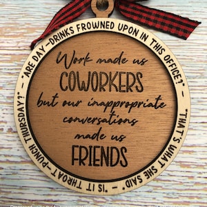 Coworker Ornament Digital file, Funny coworker and friend ornament SVG, Coworker laser cut file