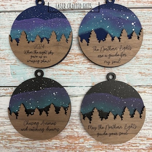 Northern Lights Ornament SVG, laser file ornament, digital file for laser