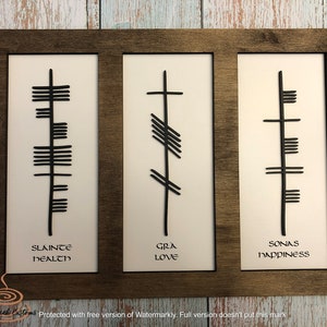 Ogham Script (full bundle) Sign Digital Cut File, Irish scriptures SVG, Glowforge cut file, St-Patrick&#39;s Day SVG, ancient writing svg