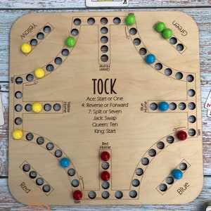 Tock board game digital file, Glowforge Ready Game svg, Marbles game svg