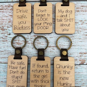 Leather and Wood Keychain SVG, Funny Keychain SVG, Snarky Keychain ...