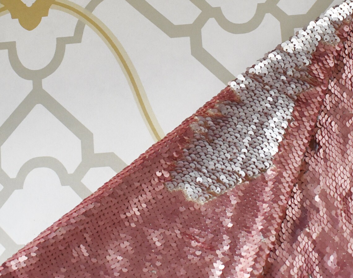 Mermaid Reversible Sequin Fabric Two Toned Tulle Stretch Etsy