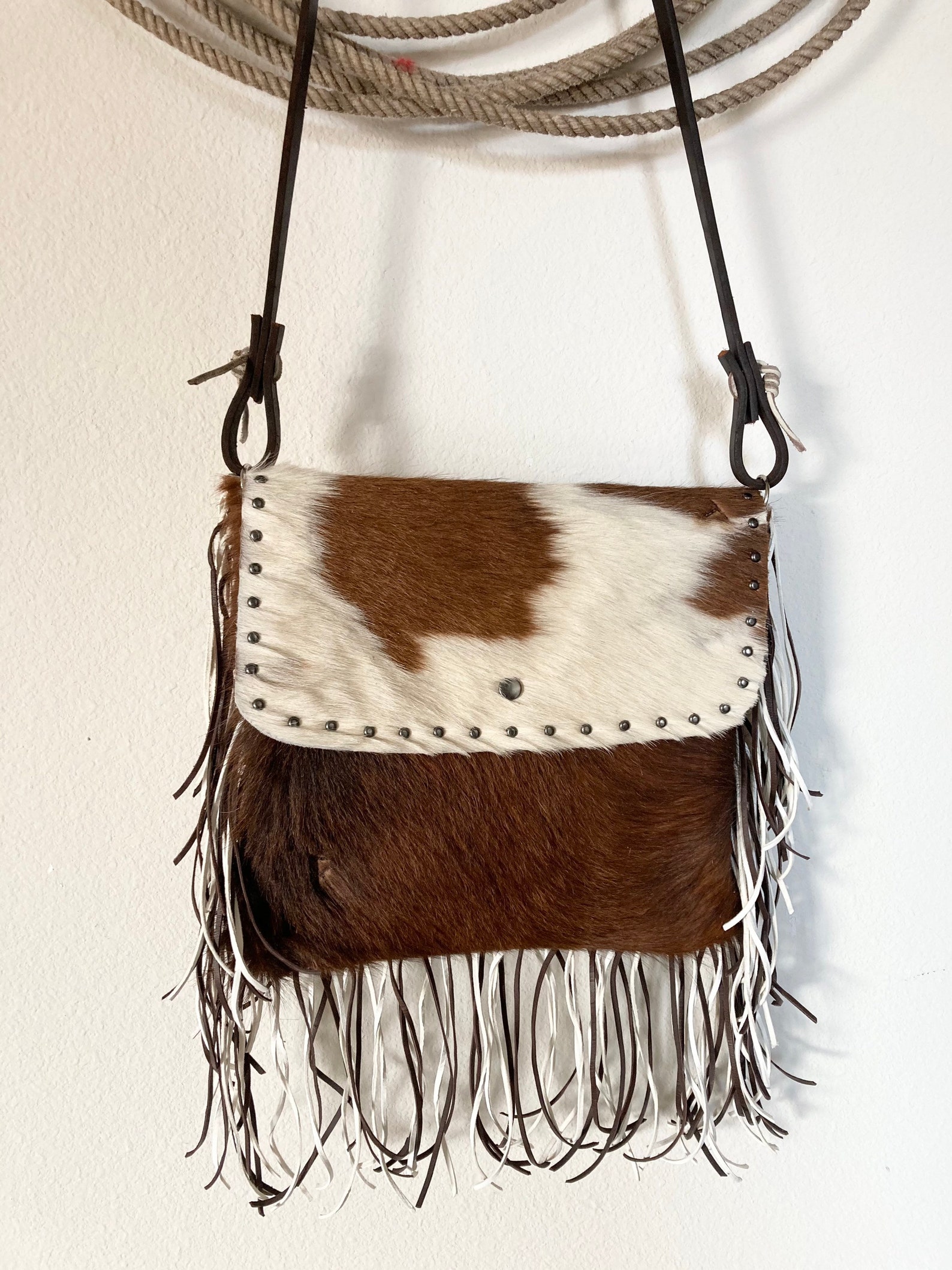 Crossbody Cowhide Purse Etsy