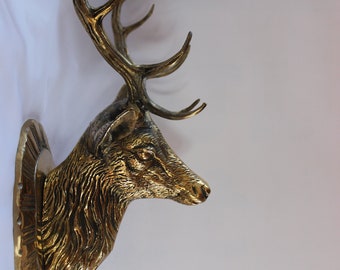 Brass Deer head, Deer antler, Wall Decor, Deer art, Deer decor, Wall art, Home decor, Wall hangings, Large wall art, Gifts for her,Home Gift