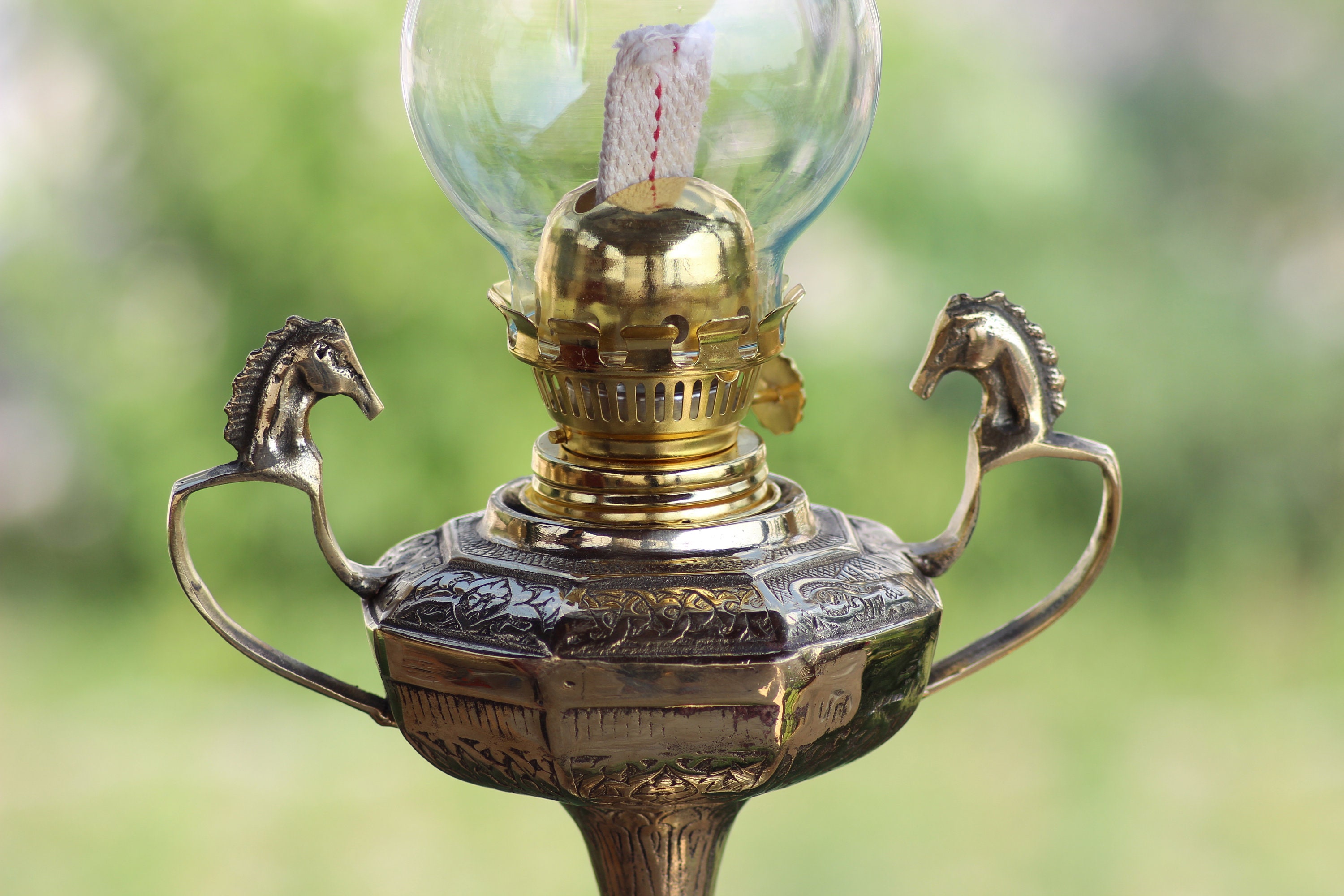 Vintage Oil Lamp Kerosene Lamp Antique Oil Lamp Brass Lamp Etsy