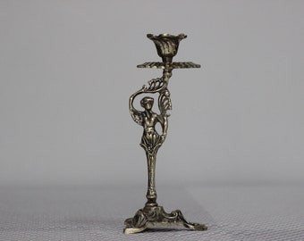 Candle holder, Vintage, Brass Casting, Handmade Candlestick, Antique, Table Decoration, Home Decoration 8.3"x3.5"