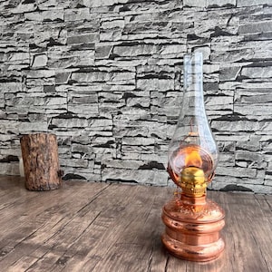 Oil Lamp Vintage, Oil Lamp Shade, Oil Lamp Antique, Oil Lamp Glass, Handmade Lamp, Lamp Chimney,Copper Oil Lamp, Bedside Lamp, Kerosene lamp