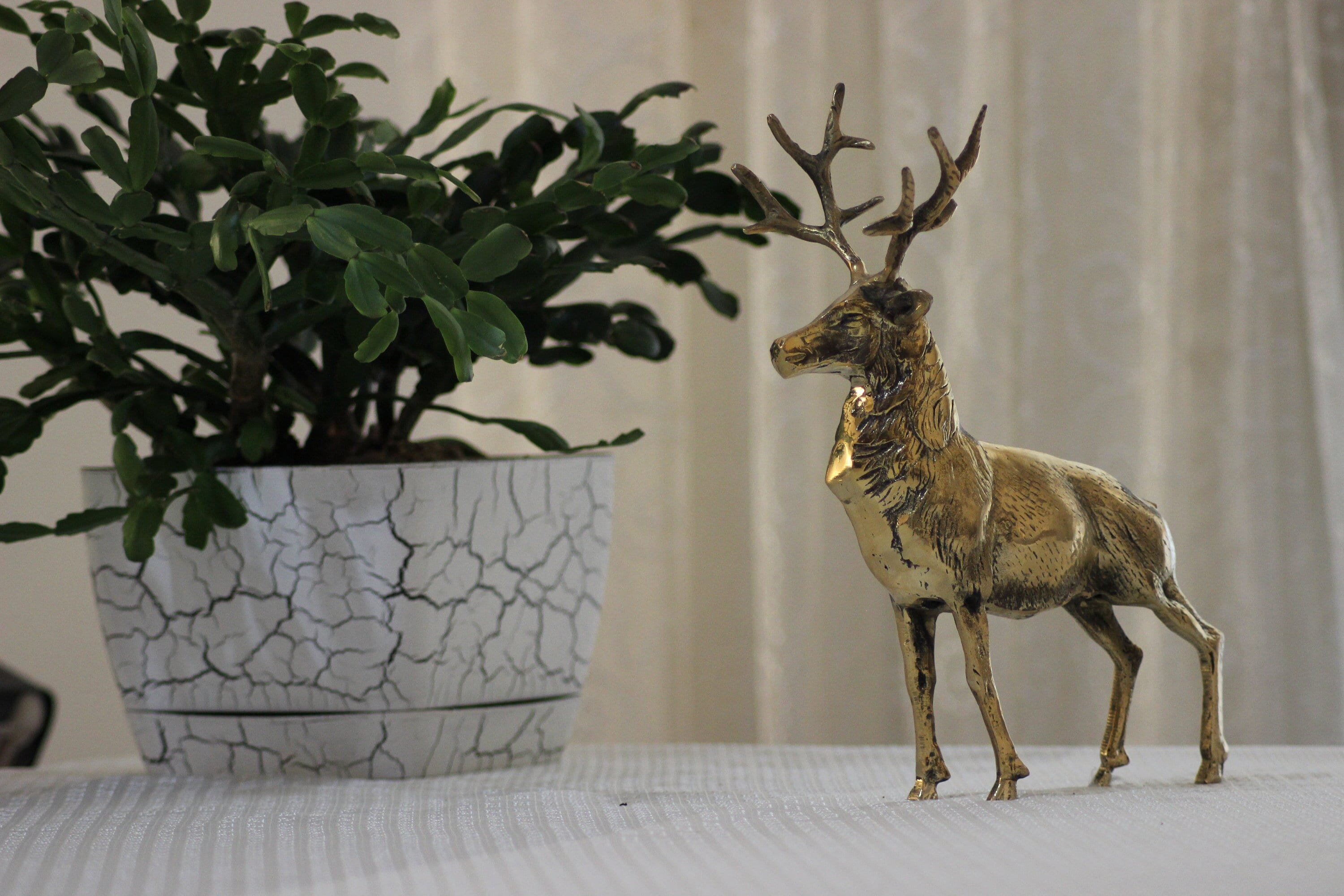 Vintage Hirsch Skulptur Hirsch Statue Handgemachte Messing Etsy