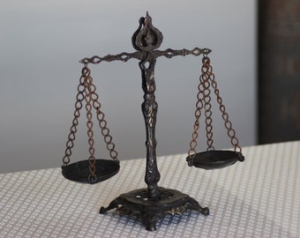 11.8”x10.2” Scales of justice, Law Office Decor, Lawyer Gift, Brass, Office Decor, Home Decor, Antique Balance Scales, Vintage Decor