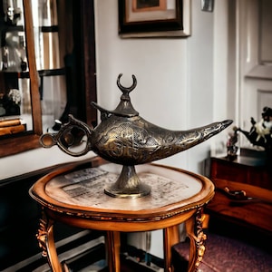 Brass aladdin oil lamp, Magic Lamp, Aladdin magic lamp, Oil lamp, Decor Lamp, Table Decor, Christmas gift, Handmade Gift, Handmade Lamp