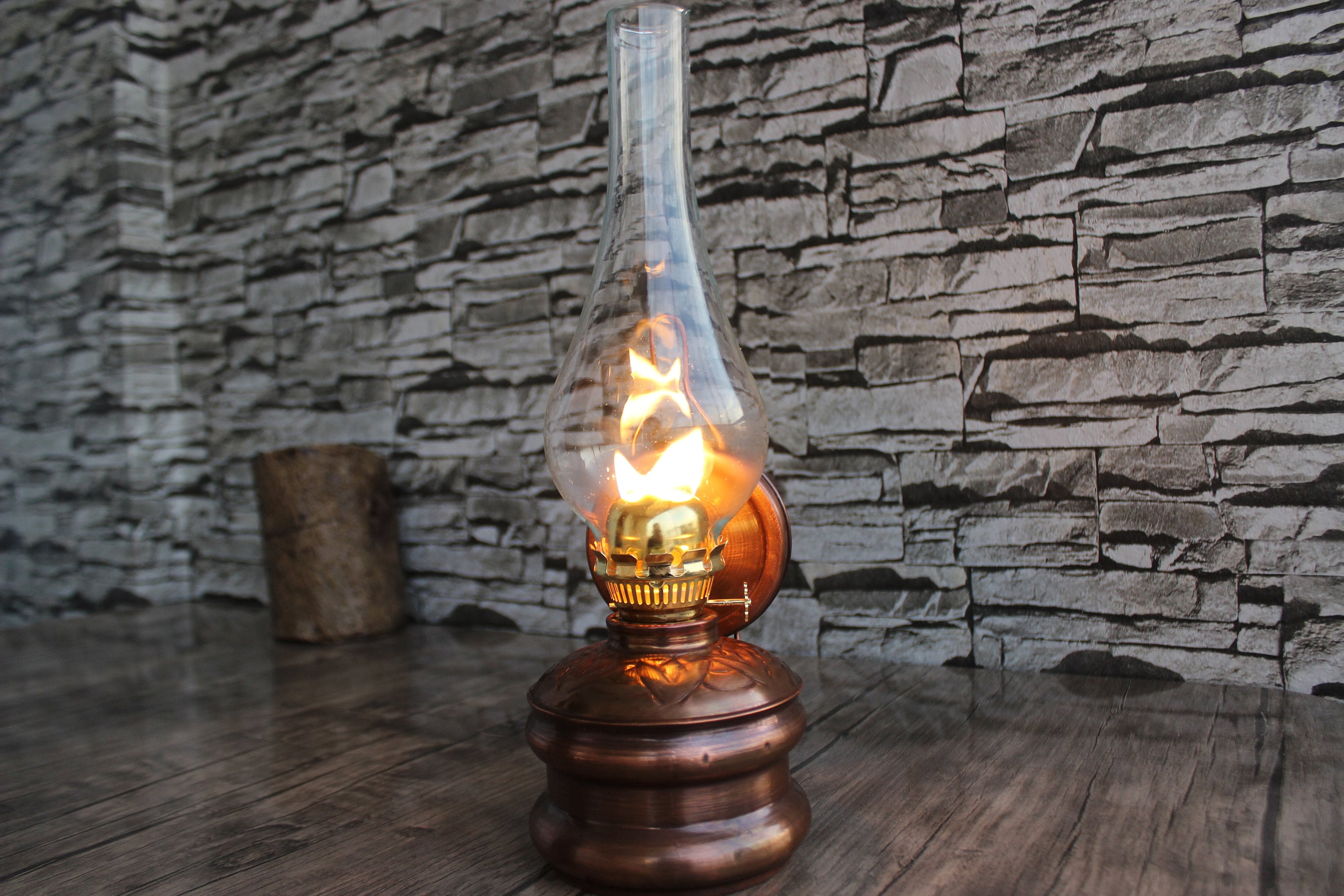 Copper Oil Lamp Vintage Oil Lamp Table Lamp Wall Hanging Etsy Ireland