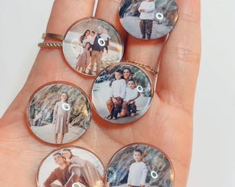 Set of 6 Custom Glass Photo Magnets - Refrigerator Magnets - Picture Magnets - Personalized Photo Magnets