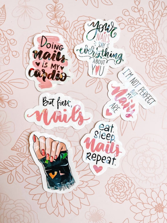 6 - Nail Tech Stickers - Nail Tech - Nail Tech Gift Ideas - Manicure School - Beauty School - Beauty School Stickers - Nail Care - Stickers