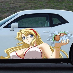 Waifu Car Wrap Sexy Anime Girl Car Stickers Japanese Manga Car Vinyl Decal Auto Decor Car Side Graphics Waterproof Sticker for Car Man Gift