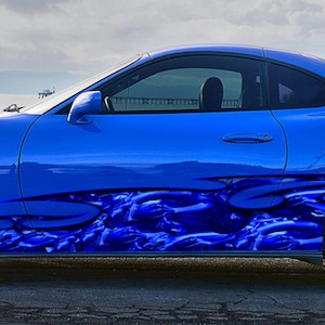 3D Dragons Car vinyl, Full color Car side graphics, Dragons Racing stripes sticker, Tribal tattoo car sticker, Turbo car wrap - ZWE_2