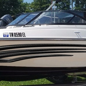 Tribal Racing Stripes Boat Sticker, 3D Tribal Boat Vinyl Design, Tribal Watercraft Vinyl Decal, Tribal Speed Boat Vinyl Graphics