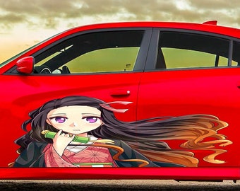 Gráficos laterales de coche de chica de anime: calcomanía de vinilo de manga japonesa