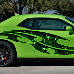 3D Car Graphic Skull Decal, Car Wrap Ripped Metal Full Color, Car Vinyl Design Skull Car Wrap, 3D car Vinyl, Car wrap Design - ZZLB_6