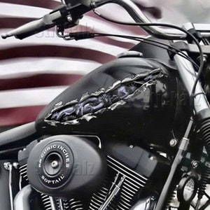 Bike Wrap Auto Tuning Side Graphics 3d Effect Ripped Metal Fantasy Dragons Motorcycle Decal Waterproof Dirt Bike Tank Decor for Chopper