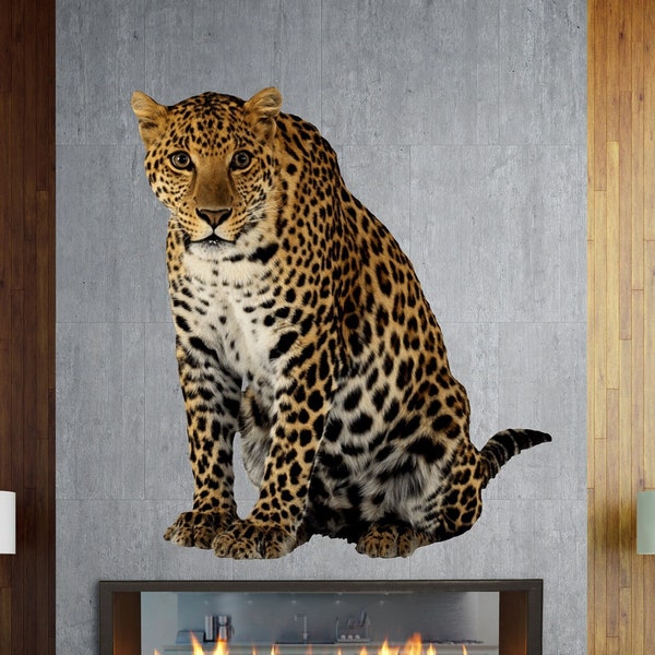 Leopard Wall decal living room Animal decals walls stickers Leopard room décor Vinyl Zoo Home Decoration - AN140