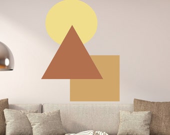 Wall Decal Geometric Circle decals Triangle Boho Style Stickers Square Home decor Modern Wall Art Living room - GD-755