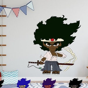 Samurai Sticker, Ninja Wall Decal, Vinyl Decal Japanese Asian Warrior Fighter Sword Stickers Home Decoration - GD-554