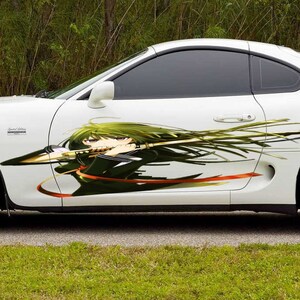 Warrior Girl Anime Sticker, Sexy Anime Stickers, Japanese Anime Vehicle Livery, Anime Car Wrap Side, Cast Vinyl Wrap, Racing Car Decal - G-6
