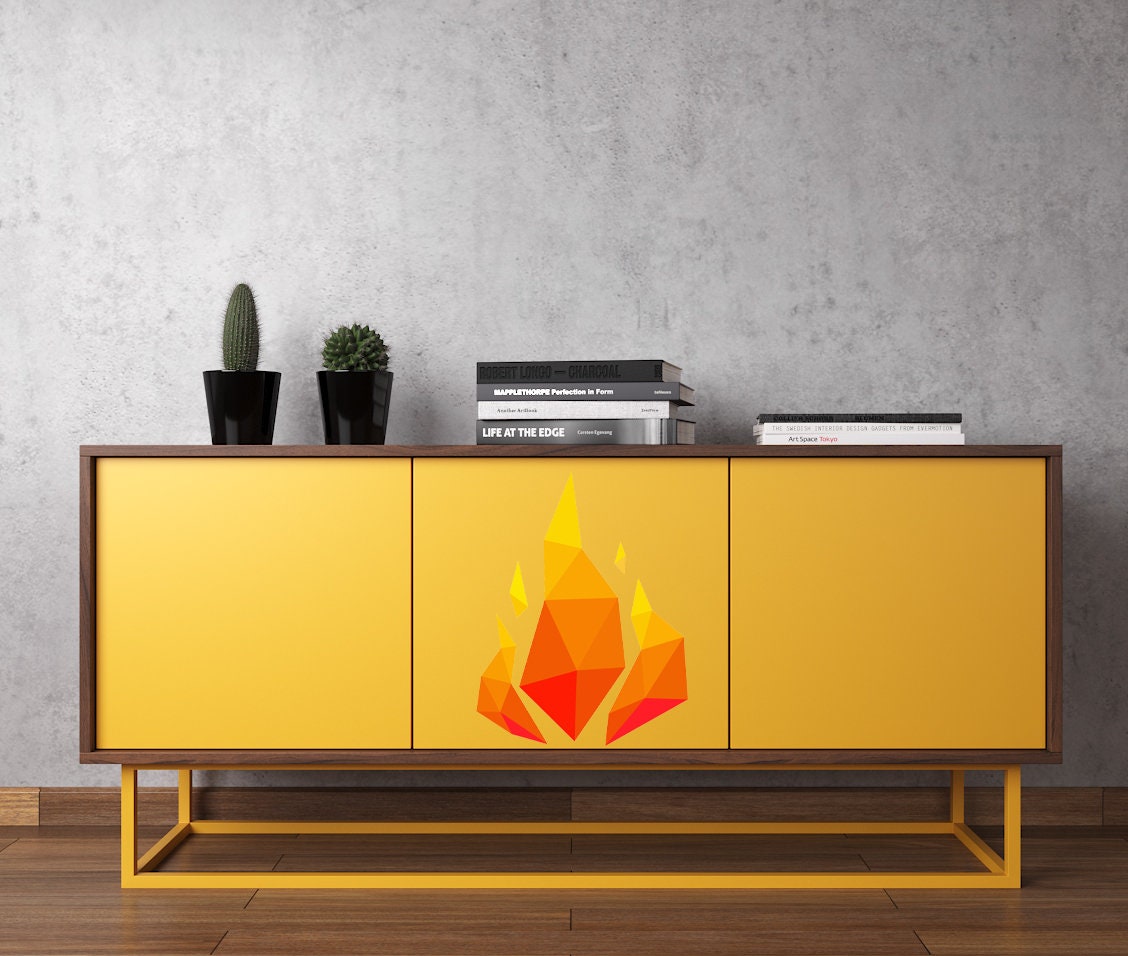 Fire Wall Decals Flame Wall Decal Flames Wall Decor Vinyl Etsy