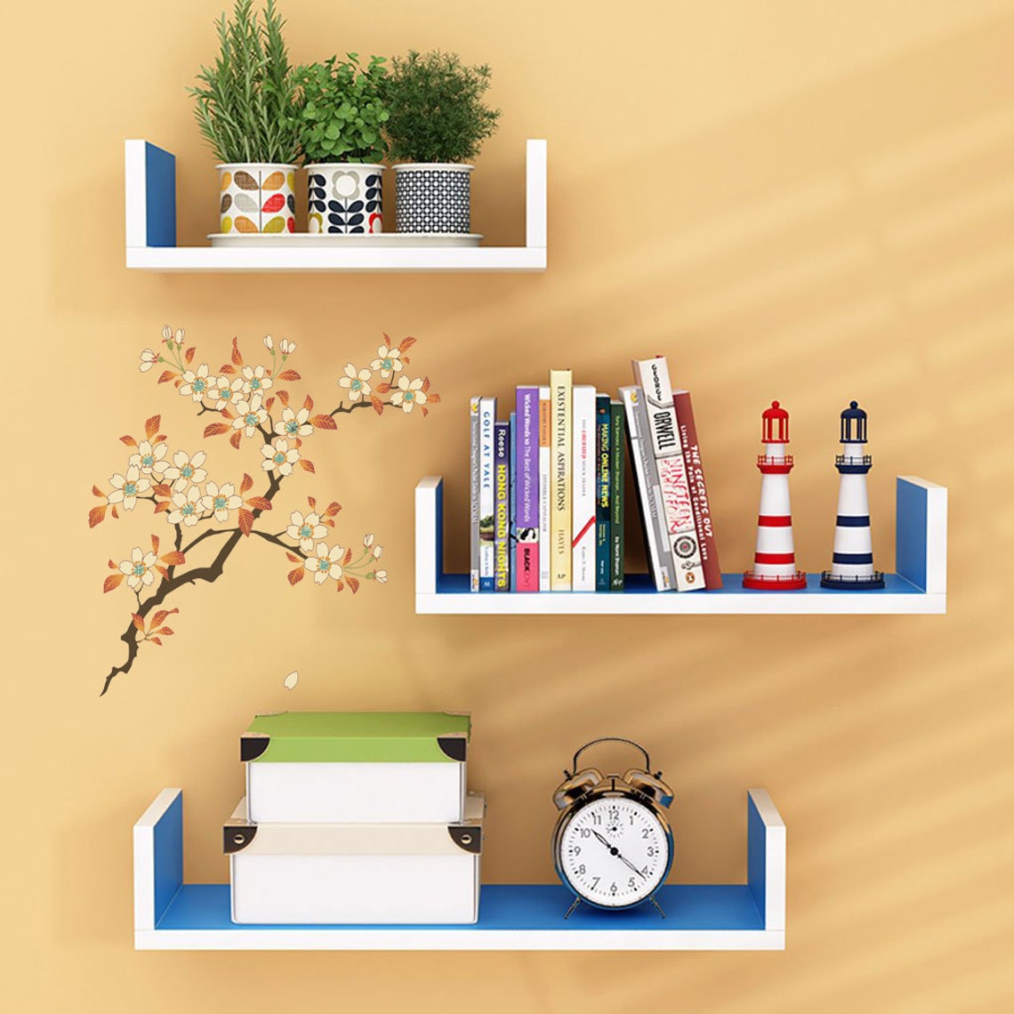 Japanese Tree Wall Art Decal Stickers Boho Sakura Branch Etsy