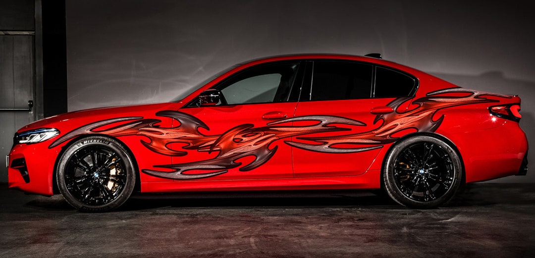 3D Tribal Racing Stripes Car Vinyl Decal - Full Color Side Graphics - Etsy