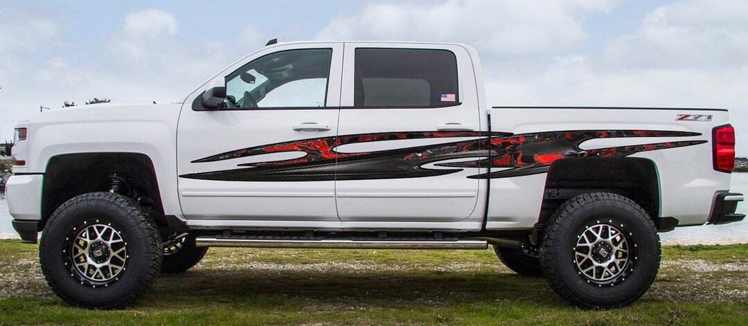 Tribal Ripped Metal Car Decals: Full Color Truck Side Graphics - Etsy