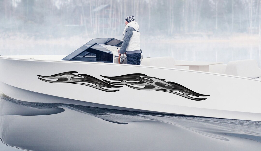 3D Street Racing Metal Vinyl Wrap, Tattoo Boat Decals, Watercraft Vinyl ...