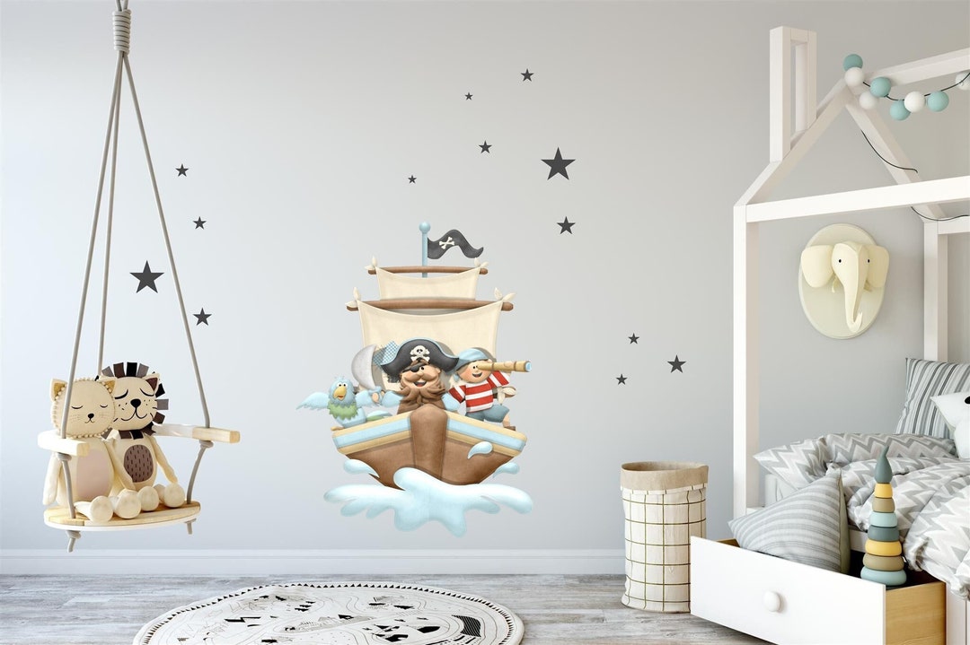 Pirate Ship Wall Decal Kids Cartoon Room Decor Peel Stick Etsy pirate-ship-wall-decal-kids-cartoon-room-decor-peel-stick-etsy