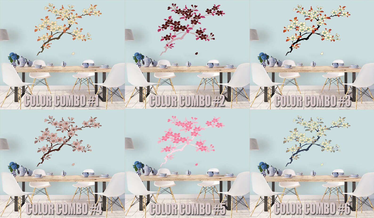 Japanese Tree Wall Art Decal Stickers Boho Sakura Branch Etsy